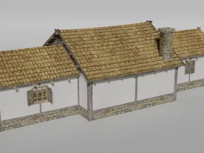 Medieval pub Low-poly 3D model