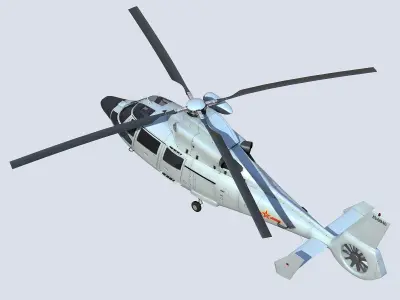 Chinese Navy Z-9 Helicopter 3D model