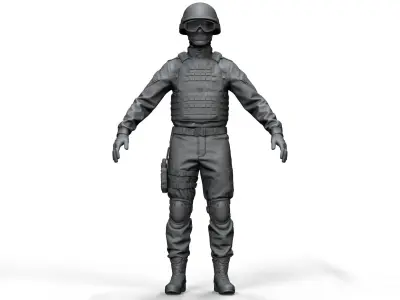 Special Forces Soldier Set1 - High Poly 3D model