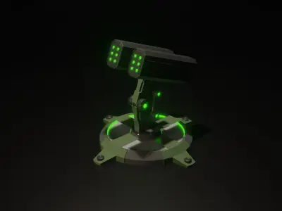 black friday turret 3d NEW YEAR SALE with gift Free low-poly 3D model