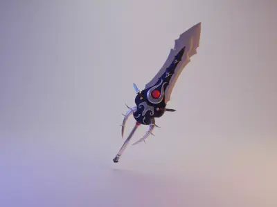 Demons Slayer Sword Free low-poly 3D model