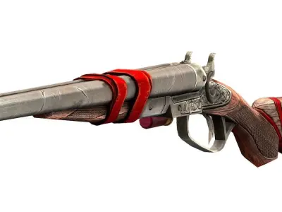 Double Barrel Shotgun 1 Low-poly 3D model