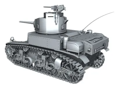 M3 US Light Tank Stuart  3D model