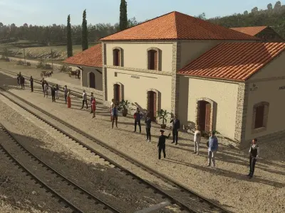 Anghiari railway station Low-poly 3D model