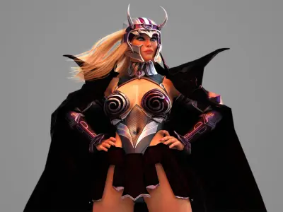 Valkyrie female character in armor 3D model