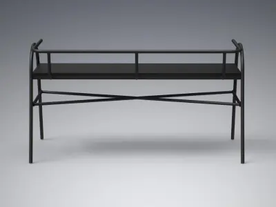 Orpha Metal Settee black finish Low-poly 3D model