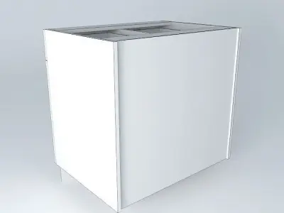 B2D2D kitchen cabinet with two drawers Free 3D model