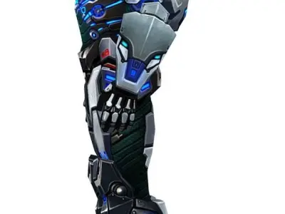 Low Poly Man Cyborg Trooper Soldier Low-poly 3D model