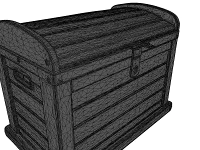 Modern Wooden Storage Chest 3D model