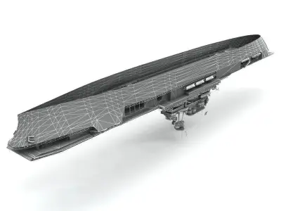 Military Aircraft Carrier Ship USS Yorktown CV10  Low-poly 3D model