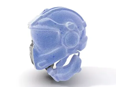 Futuristic Combat Helmet model pack Low-poly 3D model