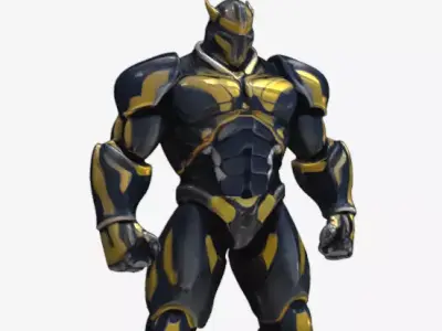 Sci-Fi Knight Character Warrior Figure Low-poly 3D model