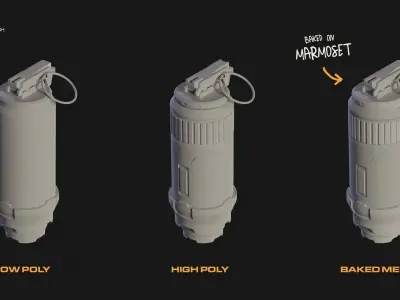 GR200W Eletric Grenade Low-poly 3D model