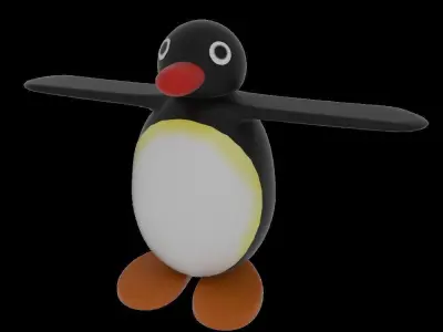 Pingu penguin figurine waving 3D model