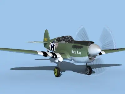 Curtiss P-40N Warhawk V03 USAAF 3D model