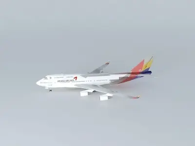 Asiana Airlines Boeing 747-400 Free 3D model