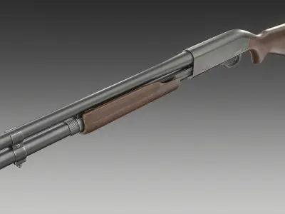 Remington 870 Shotgun Low-poly 3D model