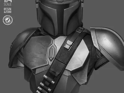 STAR WARS Mandalorian Portrait Bust 3D print model