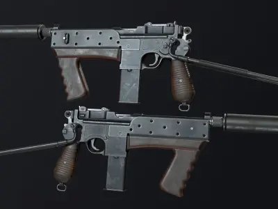 PBR Mauser M712 Assault Carbine Low-poly 3D model