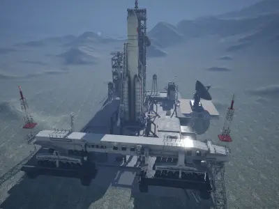 Chinese Rocket Launch  220 Assets Low-poly 3D model