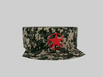 Army cap Low-poly 3D model