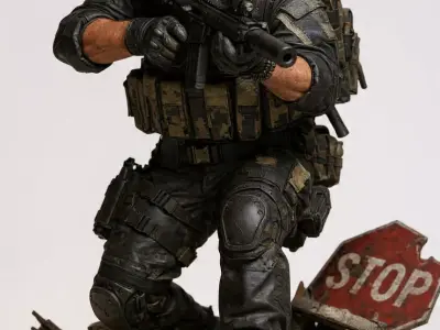 Night Strike Operator STL Modern Tactical Combat Statue Model 3D print model