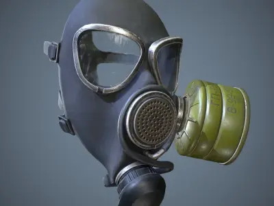 Gas Mask GP-7b Low-poly 3D model