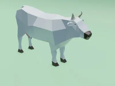 Low poly cow Indian cow Low-poly 3D model