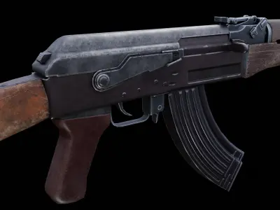 Old AK 47 Low-poly 3D model