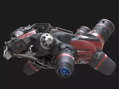 Flying truck Low-poly 3D model