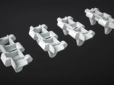 T-70 SU-76 Tracks Low-poly 3D model