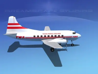 Martin 404 TWA 2 3D model