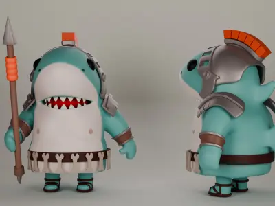 3d lowpoly shark model Low-poly 3D model