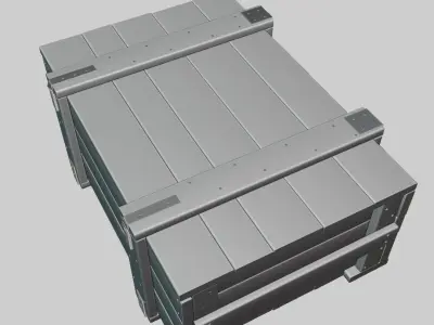 1-35 scale military style low wooden case for diorama 3D model