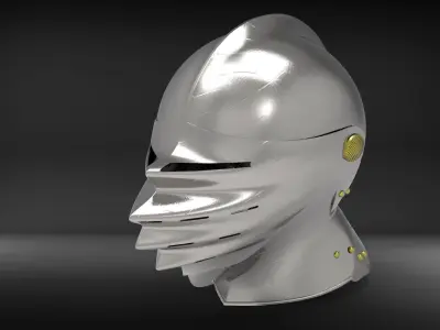 German Close Helmet - Maximilian - Mantelhelm 3D model