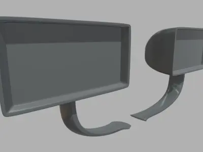Car Mirror 014 Low-poly 3D model