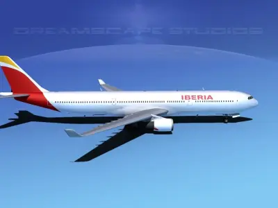 Airbus A330-300 Iberia 2 3D model