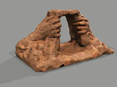 Cave Entrance Desert rock 04 Low-poly 3D model