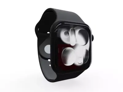 Apple Watch Series 11 Jet Black Sleek Smartwatch 3D model
