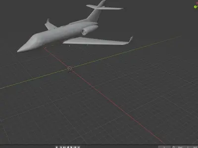 Normal Airplane Design Without Windows Low-poly 3D model