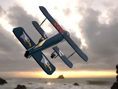 Racing aircraft Low-poly 3D model