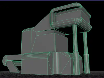 sci fi Building - Cyberpunk design - Game-Ready Low-poly 3D model