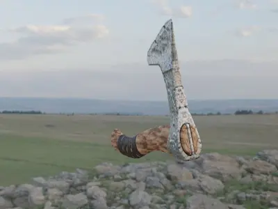 Aries axe Lou-Poli ready to play Low-poly 3D model