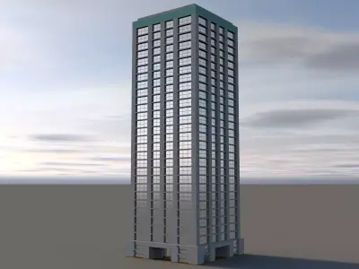 Game Ready Office Building Apartment Low-poly 3D model