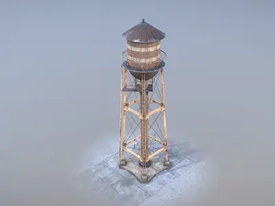 WaterTower water tower Low-poly 3D model