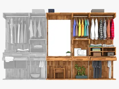 Wardrobe three part 2 3D model