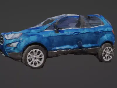 Damaged Small SUV 3D model