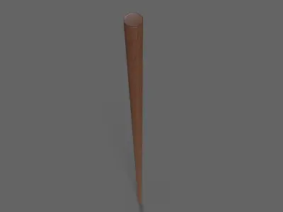 PBR Wushu Stick Wood3 Low-poly 3D model