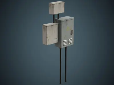 Utility Box 3B Low-poly 3D model