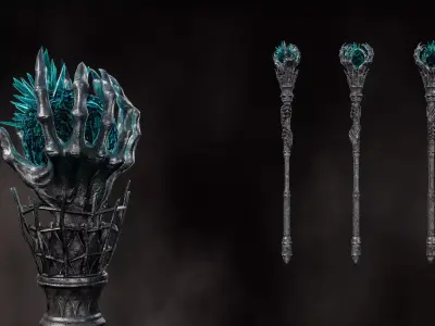 Hell Hole Staff - Game ready 3D model Low-poly 3D model